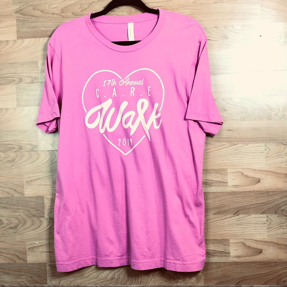 Canvas Bell Canvas 17th Annual Care Walk 2019 Short Sleeve Pink Color T-…